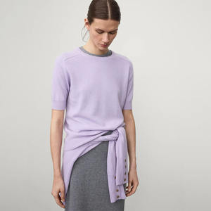 Camiseta de gran tamaño personalizada para mujer, ropa de calle de algodón, camiseta informal bordada, Top OEM de moda, venta al por mayor a granel - Product Image 1