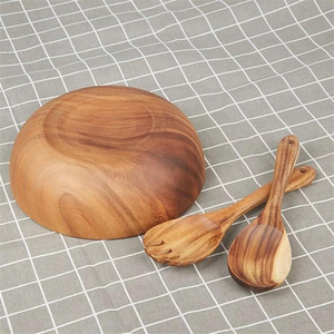 High Quality Customizable Acacia <b>Wood</b> Eco-Friendly Polished Surface Certified Lightweight <b>Salad</b> <b>Bowl</b> Classic Handmade MULTI - Product Image 3