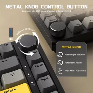 <span class=keywords><strong>Ajazz</strong></span> AK820メカニカルキーボード75% レイアウトホットスワップメタルノブUSB-C Win Mac Gamers Officeゲーム用キーボード - Product Image 4