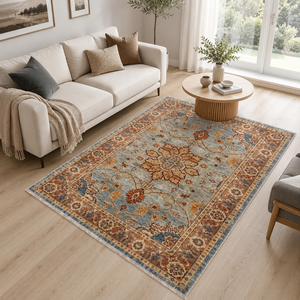 <b>Rug</b> Weavers RW3034 Kayseri Denim Traditional Washable <b>Rug</b> Dropshipping Wholesale Washable Chenille 10 Sizes - Product Image 1