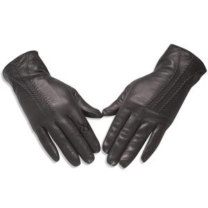 Gants thermiques d'hiver en cuir de mouton véritable de haute qualité pour hommes nouvelle mode couleur unie décontracté utilisation en extérieur couleurs personnalisées - Product Image 6