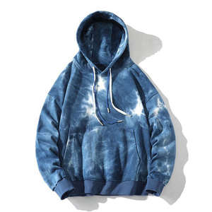 Venta al por mayor de alta calidad, sudaderas con capucha desgastadas Tie-Dye con logotipo bordado, sudaderas sueltas de manga larga de otoño para invierno - Product Image 1