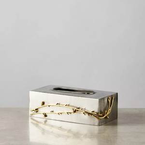 Portapañuelos Rectangular de Acero Inoxidable con Acabado Plateado para Hogar, Oficina, Hotel, Decoración de Mesa, Caja de Metal para Pañuelos - Product Image 1
