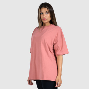 Camiseta de estilo Hip Hop de algodón 100% para mujer, personalizada, de alta calidad, ecológica, transpirable, de gran tamaño, suelta, con hombros caídos - Product Image 2