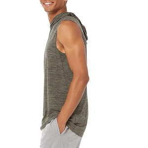 2024 hommes basique sans manches pull à capuche respirant gymnastique course imprimé motif Offre Spéciale été basique à capuche plaine - Product Image 3