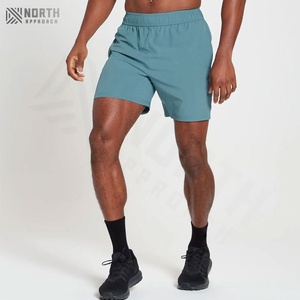 กางเกงขาสั้นผ้าโพลีเอสเตอร์สำหรับผู้ชายกางเกงออกกำลังกายเอวยางยืดแนวสตรีทสำหรับออกกำลังกายวิ่งยิมกีฬาออกกำลังกายแบบลำลอง - Product Image 1