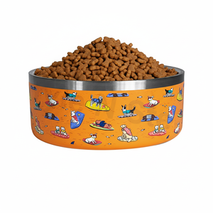 Bol pour animaux de compagnie Bol pour animaux de compagnie portable écologique Offre Spéciale plat en acier inoxydable avec motif solide - Product Image 1