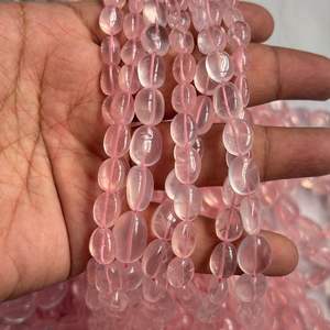 ลูกปัดโรสควอตซ์สีชมพูธรรมชาติคุณภาพสูง ขนาด 8x6 มม. ถึง 18x14 มม. รูปทรงกลมเรียบ สำหรับทำเครื่องประดับ - Product Image 4
