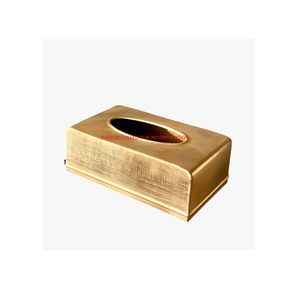 Boîte à mouchoirs en métal doré de qualité supérieure faite à la main luxe salon bureau organisateur pour décor et boîte de rangement de mouchoirs prix d'usine - Product Image 1