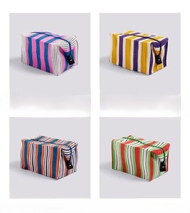 Sac de courses réutilisable écologique personnalisable avec fermeture éclair, en plastique recyclé, poignées rayées personnalisées, nylon durable, logo supplémentaire - Product Image 6