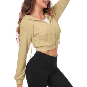 Sudaderas recortadas para mujer Algodón coreano Manga larga Cuello redondo Pullover Crop Tops Oversized Fit - Product Image 4