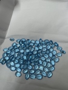 Gemas Sintéticas de Topacio Azul de 5-6 mm, Corte Ovalado de Rajastán, Pulido para Joyería - Product Image 4