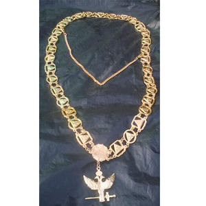 COLLAR DE CADENA DE COLOR DORADO DE METAL MASONIC PAST MASTER, TERCIOPELO AZUL CON RETROCESO Collar de cadena SHRINER Dorado sobre terciopelo azul 2025 - Product Image 6