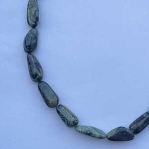 10mm 12mm 14mm Natural verde Kambaba jaspe piedra suave Tumble cuentas de piedras preciosas hebras para fabricación de joyería collar pulsera - Product Image 4