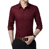 Kemeja Pria Warna Pink Muda Formal untuk Kantor Bisnis Slim Fit Lengan Panjang Kemeja Kancing Warna Pink Lembut Pakaian Profesional