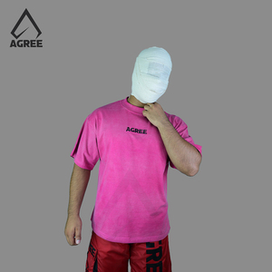 Logo personnalisé brodé délavé à l'acide T-shirt surdimensionné en coton épais à épaules tombantes pour hommes séchage rapide solide motif imprimé - Product Image 3