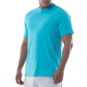 Camiseta de Algodón Turquesa para Hombre con Bolsillo Delantero, Transpirable, de Color Sólido, Estilo Pullover, para Pesca - Product Image 2