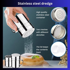 Coctelera de dragado de sal y pimienta de acero inoxidable con mango Dispensador de especias multifuncional Ecológico Apto para lavavajillas 10oz - Product Image 4
