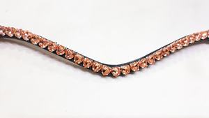 RUB INTERNATIONAL - Diadema de Cuero Sintético de Lujo con Cristales para Caballo, Accesorio para Brida en Forma de V, con Pedrería en Oro Rosa, Premium - Product Image 3