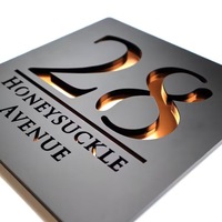 Panneau personnalisé en métal acrylique avec numéro de maison Affichage personnalisé de porte de plaque signalétique de rue d'adresse de bureau pour le logo d'entreprise d'entreprise