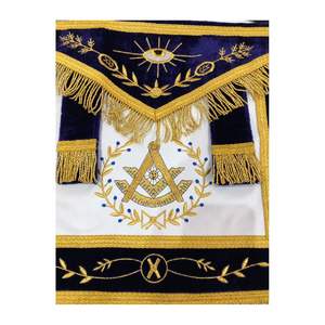 Prix de gros Tablier maçonnique brodé à la main Tablier maçonnique de haute qualité de la meilleure qualité - Product Image 6