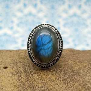 Bague en argent sterling 925 Labradorite Gemstone Chunky du fabricant en gros de pierre au prix d'usine boutique en ligne - Product Image 3
