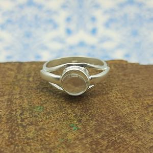 อัญมณีควอตซ์คริสตัลธรรมชาติที่ทันสมัยทำด้วยมือ925แหวนเงินสเตอร์ลิงเครื่องประดับปรับขนาดได้ตามต้องการ - Product Image 4