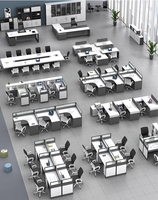 Poste de travail pour employés, bureau de centre d'appels, ensemble de table de bureau moderne, poste de travail exécutif pour 4 personnes, poste de travail pour 2 personnes, bureau du personnel