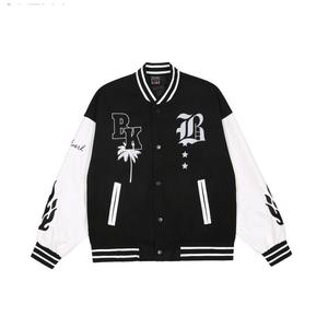 Chaqueta de béisbol de algodón personalizada para hombre, chaqueta blanca con letras, chaqueta hecha a medida para hombre - Product Image 3