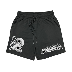 Pantalones cortos de sudor con diamantes de imitación y estampado vintage personalizado, pantalones cortos holgados de algodón 100% para hombre - Product Image 1