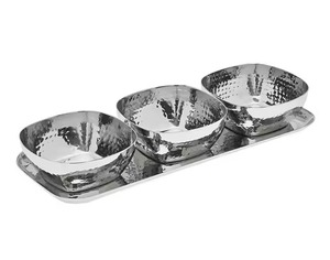 ชามทรงแท่นวางของตกแต่ง ชามเงินสไตล์อเมริกัน สำหรับใส่ผลไม้อบแห้ง ขนม ของตกแต่งสุดหรู - Product Image 2