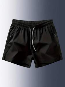 Conjunto de 3 Pantalones Cortos Deportivos Casuales para Hombre, Transpirables, de Secado Rápido, Cintura Alta, Poliéster/Algodón, Ligeros, para Gimnasio, Playa y Running - Product Image 4