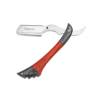 Maquinilla de afeitar profesional para Barbero, mango de madera para salón de belleza, con corte recto, venta al por mayor - Product Image 3