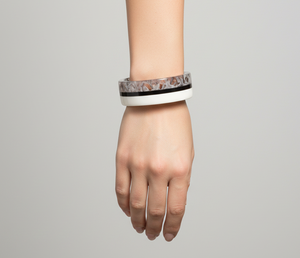 Handmade Marble Effect Resin Bangle | Minimalist Black & <b>White</b> Statement <b>Bracelet</b> | Modern Customizable Unique Fashion Jewelry - Product Image 3