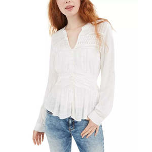 Top bianco con peplum American Rag per ragazzi, taglia Small, con decorazioni in pizzo testurizzato - Product Image 1