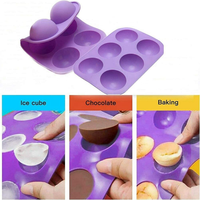 Moule à chocolat rond 6 cavités outils de cuisson en silicone moule à chocolat en silicone demi-boule