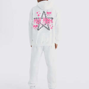 Ensemble de survêtement surdimensionné de haute qualité pour hommes, logo imprimé en relief personnalisé, shorts tendance inclus, survêtement uni vierge - Product Image 2