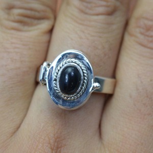 Joyería para mujer, anillo de estilo bohemio de plata, joyería de Plata de Ley 925, piedras preciosas de ónix negro, anillo hecho a mano de tendencia, regalo para el amor - Product Image 2
