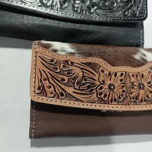Nouvel arrivage Premium Quality Cowgirl Style Western Tooled Wallet Sac en cuir véritable Sculpture florale Prix compétitif - Product Image 2