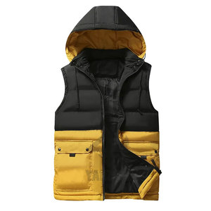 Abrigo ajustado informal para hombre, chaqueta acolchada sin mangas con cuello levantado para invierno y otoño - Product Image 1