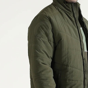 Blouson d'hiver pour homme fabriqué en usine, taille plus, col montant, logo sur le devant, couleurs et logo personnalisables, haute qualité, écologique - Product Image 5