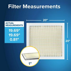 Filtre à air Filtrete 20x20x1 MERV 5, lot de 6, pour climatiseur, fournaise, HVAC, MPR 300 Basic Dust Defense - Product Image 3