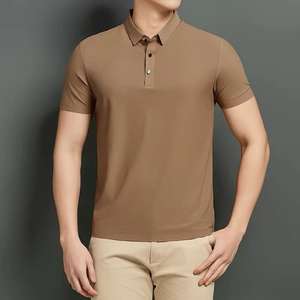 T-shirt polo en coton personnalisé 220gsm avec col rabattu T-shirts polo pour hommes T-shirt à manches courtes vierge à manches courtes pour hommes - Product Image 2