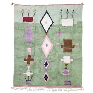 Vert pistache touffeté Beni Ourain tapis Unique marocain tapis personnalisé Boho géométrique à la main confortable Funky tapis prix de gros - Product Image 5
