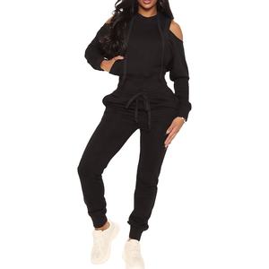 ชุดเซ็ตเสื้อฮู้ดดี้แขนยาวและกางเกงจ็อกเกอร์ผ้าฟลีซเนื้อหนาปานกลางสำหรับฤดูใบไม้ร่วงและฤดูหนาวแบบเรียบง่าย - Product Image 5