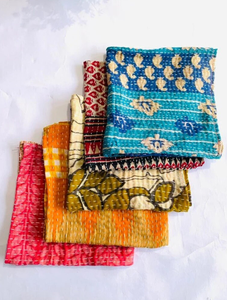 Venta al por mayor moderno personalizable hecho a mano Kantha servilletas colorido bordado cara cubierta hogar cocina comedor mesa de vacaciones - Product Image 6