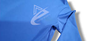 Ropa ecuestre de moda joven del OEM Capa base azul sólida de manga larga con técnicas impresas para montar a caballo - Product Image 5