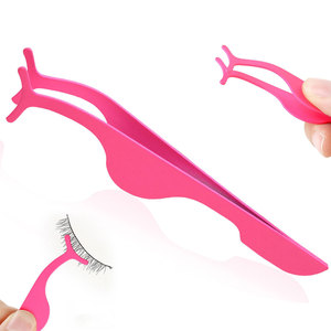 Wholesale Custom Logo Stainless Steel Eyelash Tweezers Private <b>Label</b> Eyelash <b>Applicator</b> in Pink Color - Product Image 1