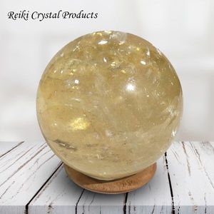 Sphère de cristal de calcite jaune 60 mm, boule de cristal naturelle pour la guérison, la positivité et l'énergie - Product Image 2