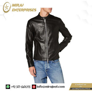 Veste en cuir grande taille Eco à fermeture éclair intégrale pour hommes fabriquée à partir de matériaux de haute qualité personnalisés - Product Image 4